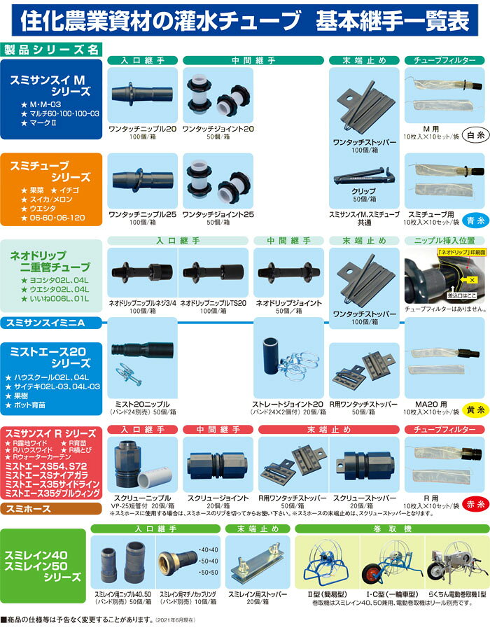 ワンタッチニップル25 100個 WB1242 住化農業資材 スミチューブシリーズ用