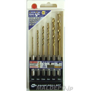 CTB-604 6PC 六角軸チタンコートドリル 三共コーポレーション