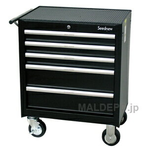 Rakuten - 5段引出しローラーキャビネット 黒 S-R905-BL Seednew
