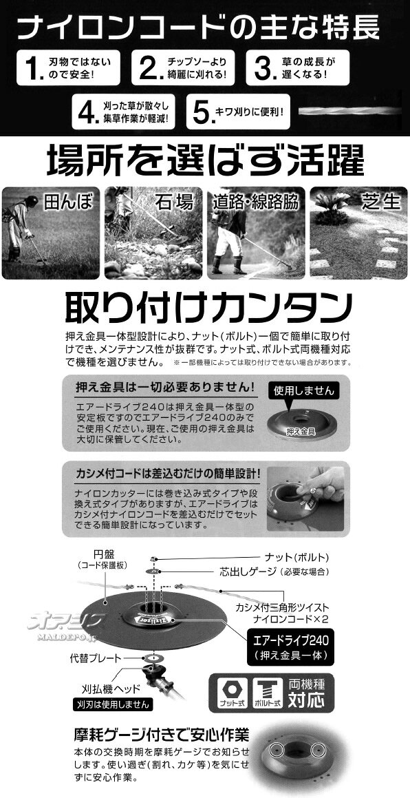 刈払機用 円盤付ナイロンカッター ジズライザー...の紹介画像3