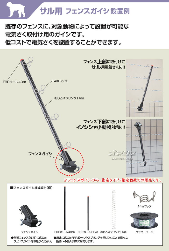 電気牧柵器用 フェンスガイシ 26型(50個) 末松電子