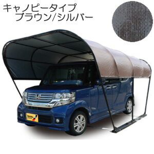 カーリーフ(パイプ車庫) キャノピータイプ(角型) BS-C 南栄工業 2.5x4.0x2.1m^3 ブラウン/シルバー【受注生産品】【地域別運賃】