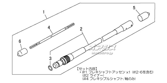 フレキシャフトアッセンA(フレキシブルシャフト軸+ライナー) 背負式刈払機 クボタブランド KZ3050EZ用 Zenoah(ゼノア)