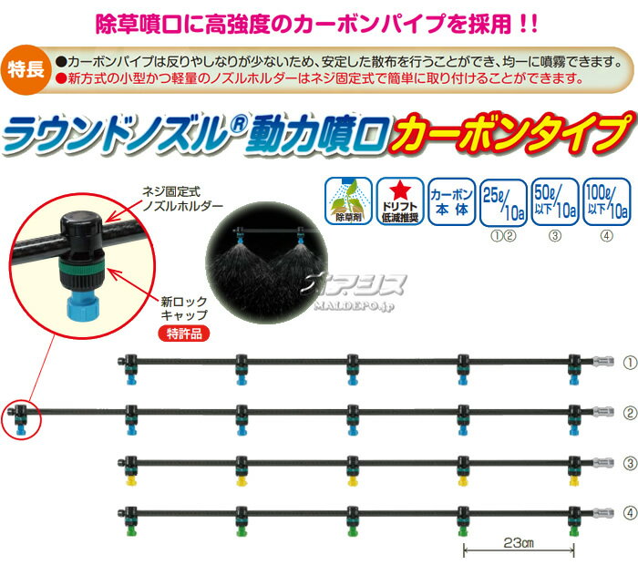 ラウンドノズル25動力6頭口 カーボンタイプ ヤマホ工業(YAMAHO) G1/4【受注生産品...