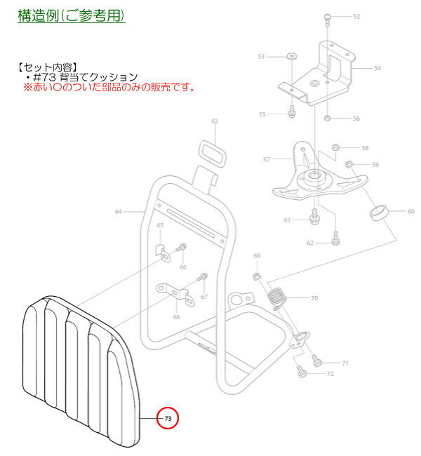 背当てクッションB 背負式刈払機 MEM434R/MEM434RT用 マキタ(makita)