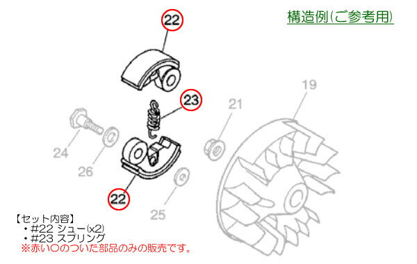 クラッチセットC 背負式刈払機 BK2600FT/BK2600FTP/BK2610CL-EZ/BK2610CLP/BK2610C...