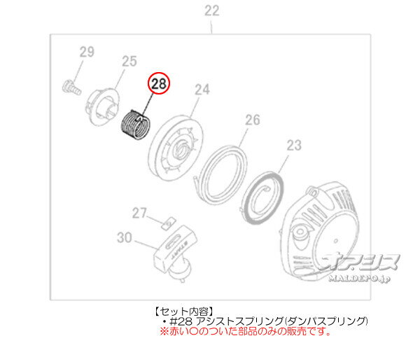 アシストスプリング・始動ロープセットB 肩掛式刈払機 BCZ220EZ/BCZ220STEZ用 Zeno...