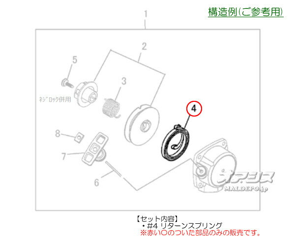 リターンスプリングA 肩掛式刈払機 BCZ220EZ/BCZ220STEZ用 Zenoah(ゼノア)【メール...