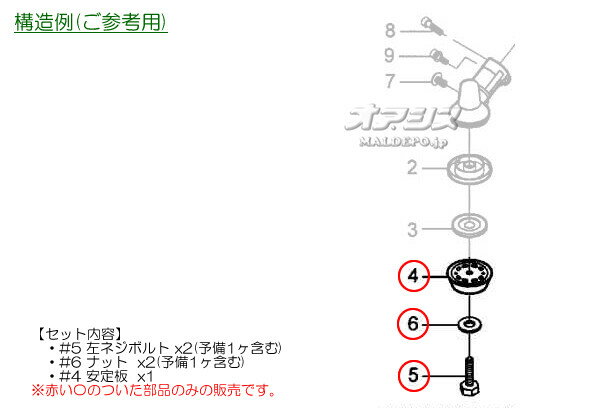 安定板+左ネジボルトセット 刈払機 UPE29...の紹介画像3