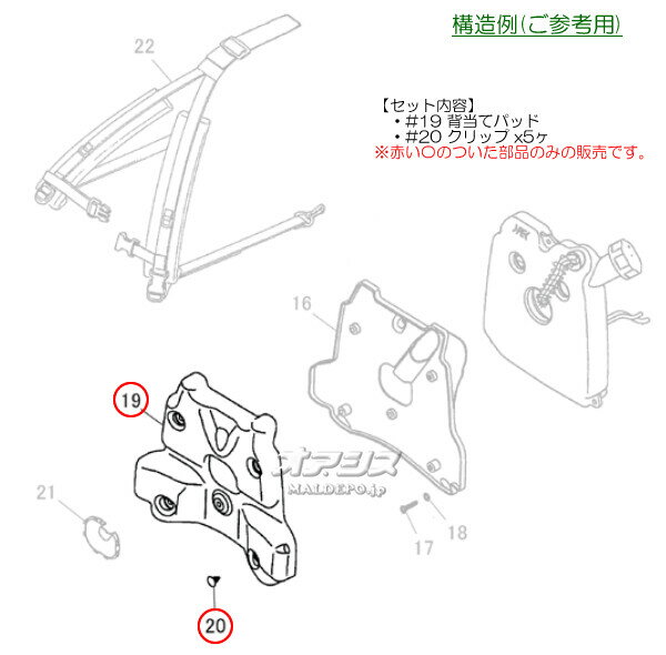 背当てパッドアッセンB 背負式刈払機 クボタブランド KZ265EZ/KZ266EZ用 Zenoah(ゼ...