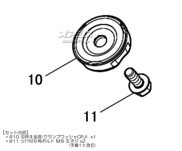 刃押え金具+締付けボルトセットD 充電式草刈機 MUR016GRM/MUR016GZ用 マキタ(makit...