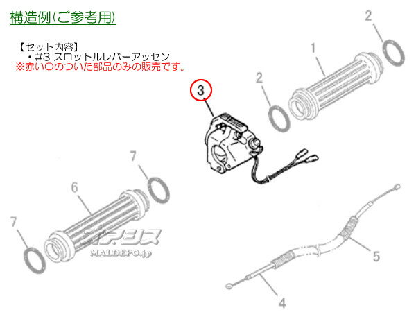 スロットルレバーアッセンA 肩掛式刈払機 BC2000用 Zenoah(ゼノア) 固定レバー