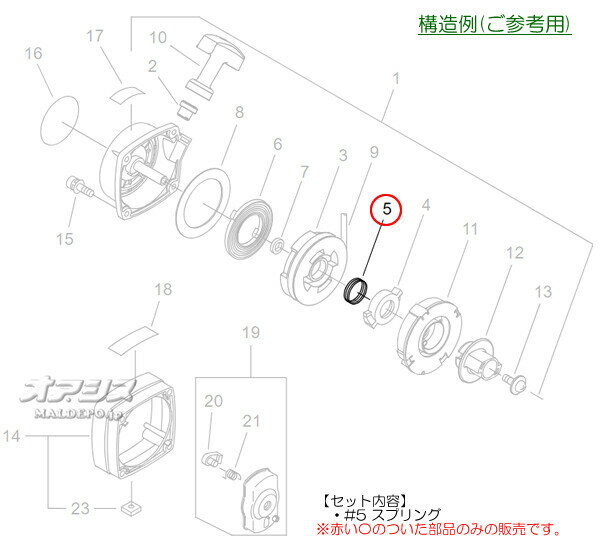 スプリングC 共立(kioritz) 肩掛式刈払機 SRE2720GHT/SRE2720GHTA-15/SRE2720GT用 ...