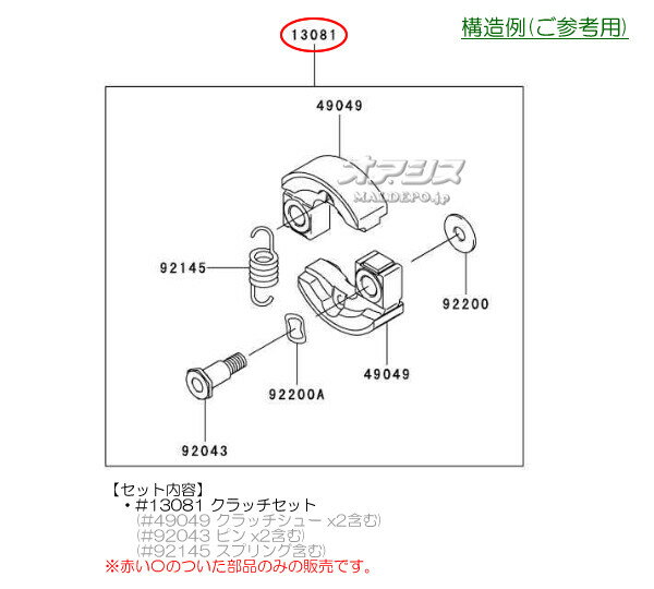クラッチセットA 肩掛式刈払機 HX2700-TJ27用 カーツ(KAAZ)【メール便可】