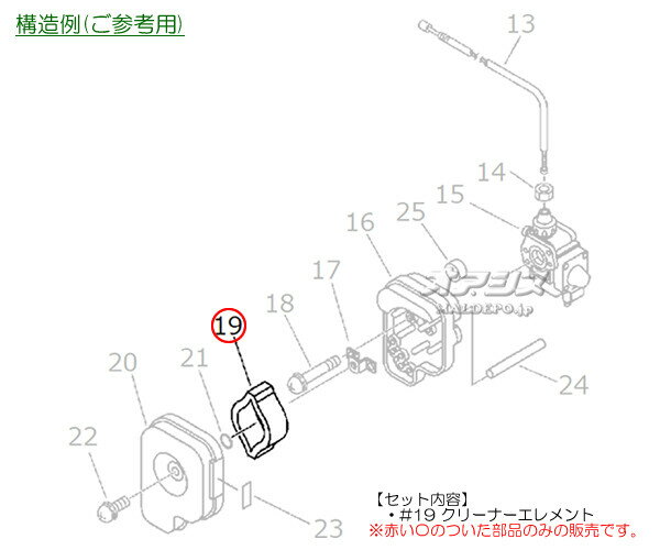 エアフィルタエレメントD 共立(kioritz) ミニ動噴 SHRE170B/SHRE171B/SHRE175-AS/S...