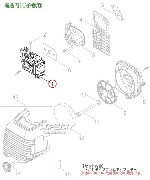 ダイヤフラムキャブレタB3 新ダイワ(shindaiwa) 背負式刈払機 RK3023-PT/RK3023SS-...