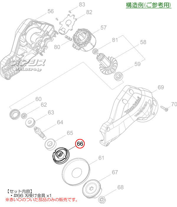 刃受け金具H 刈払機 充電式草刈機 MUR143UDRF/MUR143UDZ用 マキタ(makita)【メール...