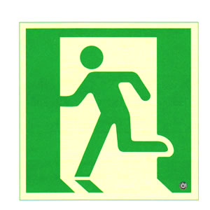 高輝度蓄光避難口誘導標識蓄光SN-2805(120mm角) 360805 日本緑十字社