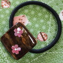 【桜皮細工】ヘアゴム(ピンク) 和 工芸 ギフト 茶筒 お茶 プレゼント 雑貨 小物 秋田 民芸 お土産