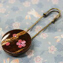 【桜皮細工】マフラー留め ピンク 和 工芸 ギフト 茶筒 お茶 プレゼント 雑貨 小物 秋田 民芸 お土産