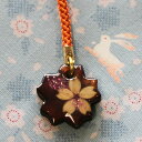 【桜皮細工】桜ストラップ(ラメ入ケース付) 和 工芸 ギフト 茶筒 お茶 プレゼント 雑貨 小物 秋田 民芸 お土産