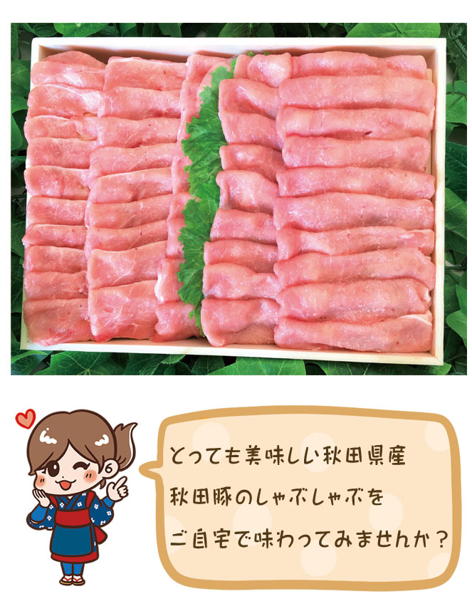 【送料無料】秋田豚のしゃぶしゃぶ用肉セット［800g］(冷凍便)秋田 あきた アキタ ...