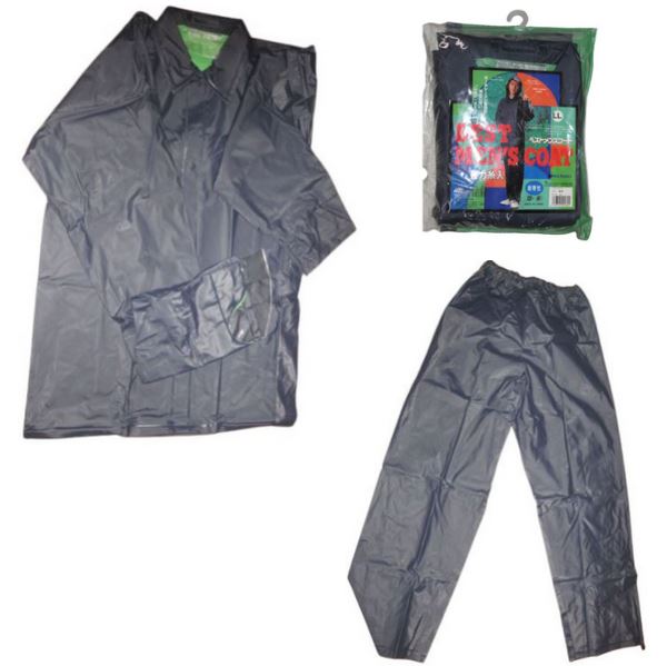 【送料無料】丈夫で柔らか耐寒性塩化ビニール製 LL寸 コヤナギ ベストメンズコート 紺 寒くても固くならない耐寒性 雨具 合羽 カッパ レインウエア 土木工事