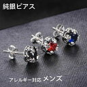 送料無料靴 メンズ ピアス 金属アレルギー対応 シルバーピアス ジルコニア シルバー スタッドピアス 片耳 1P カジュアル メンズピアス 男性用 ピアス プレ...