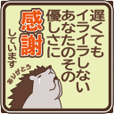 【車用ステッカー/送料無料】「感謝(ハリネズミ黄)」(100mm x 100mm) 録画中 ステッカー ドライブレコーダー ドラレコ 車載 車用 あおり運転 対...