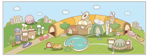 工事現場のイメージアップに最適！工事看板に貼るだけ！イメージアップステッカーラインアートイラスト..