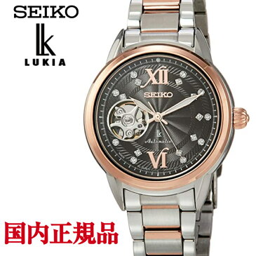 【 8/31までポイント20倍 】セイコー ルキア SEIKO LUKIA SSVM054 スワロフスキー クリスタル入りダイヤル メカニカル 自動巻き 10気圧防水 耐磁 ステンレス ブラック ゴールド 大人 かわいい おしゃれ 人気ブランド レディース ウォッチ 腕時計 オフィス 通勤 社会人 就活