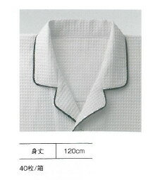 ワッフルガウン40枚セットONG-03　テーラー衿シャツ　双糸ワッフル 白　フリーサイズ 3