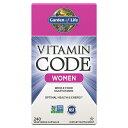 【送料無料】ガーデンオブライフ Garden of Life ビタミンコード Vitamin Code 女性用 自然食品のマルチビタミン ベジカプセル240粒 ビタミン サプリメント 健康食品 アメリカ直送