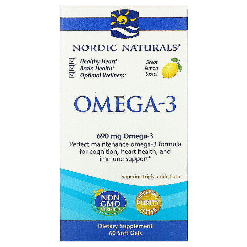 ノルディックナチュラルズ Nordic Naturals オメガ3 レモン 690mg ソフトジェル60粒 ビタミン サプリメント 健康食品 アメリカ直送