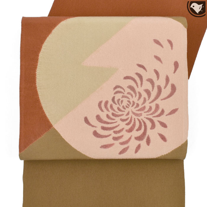 名古屋帯 縮緬 染め帯 京都 嵐山 謹製 菊文様 絞り染め 九寸 名古屋帯 正絹 日本【帯専門店おびや】お仕立て代込！送料・代引き無料！[商品番号：21031]のサムネイル