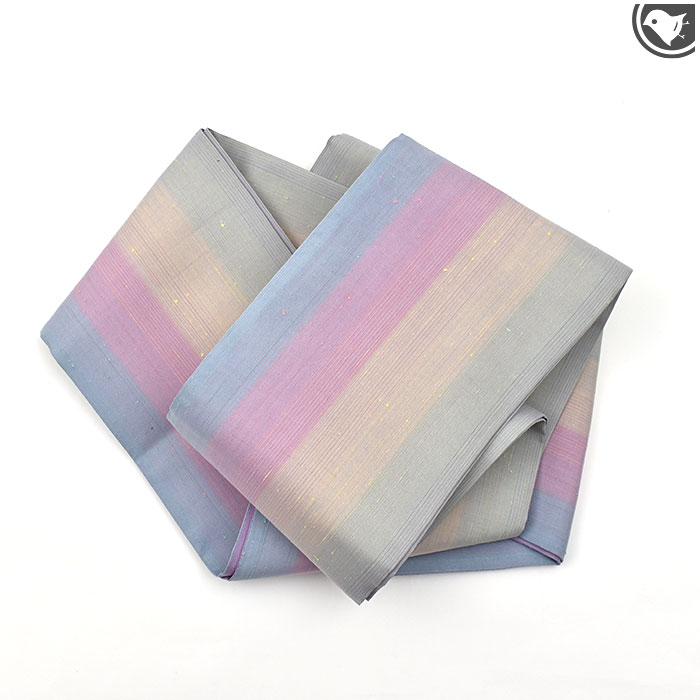 半幅帯 置賜 紅花紬 米沢機屋 謹製(長尺/広幅) 日本製 お仕立て代込！送料無料！【帯専門店おびや】［商品番号：21054］のサムネイル