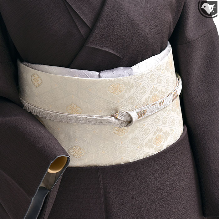 西陣織 名門 織楽浅野 謹製 “小花立菱文” 九寸 名古屋帯 正絹 日本製【帯専門店おびや】お仕立て代込！送料 代引き無料！[商品番号：21751]