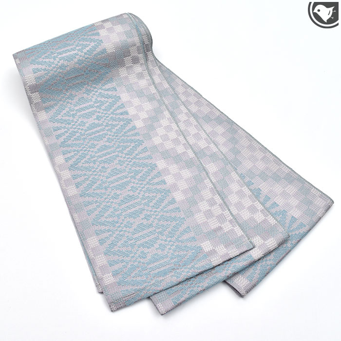 Half-Width Cloth - 半幅帯 博多織 名門 黒木織物 謹製 献上市松文【帯専門店おびや】お仕立て付！送料・代引き無料！[商品番号：21770]