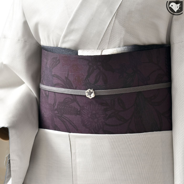 江戸紅型染め 唐花文様 紬 九寸 名古屋帯 正絹 日本製【帯専門店おびや】お仕立て代込！送料・代引き無料！[商品番号：21953]