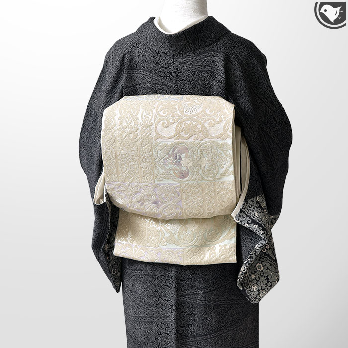 Rakuten - 西陣織 名門 有栖川織物 謹製 “螺鈿” 金華山織 バロック装飾 袋帯 日本製 【帯専門店おびや】お仕立て代込！送料・代引き無料！[商品番号：22017]