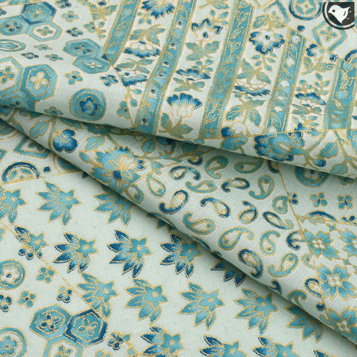 京の名門 岡重 謹製 裂取 岡重更紗 結城紬 九寸 名古屋帯 正絹 日本製 お仕立て代込！送料・代引き無料！[商品番号：21237]