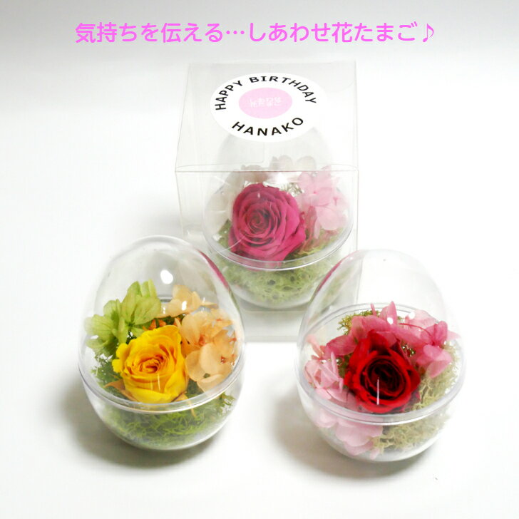 しあわせ花たまご【プリザーブドフラワー プチギフト フラワーフラワーアレンジメント 花 雑貨 プレゼント ギフト 誕生日 記念日 お祝い】