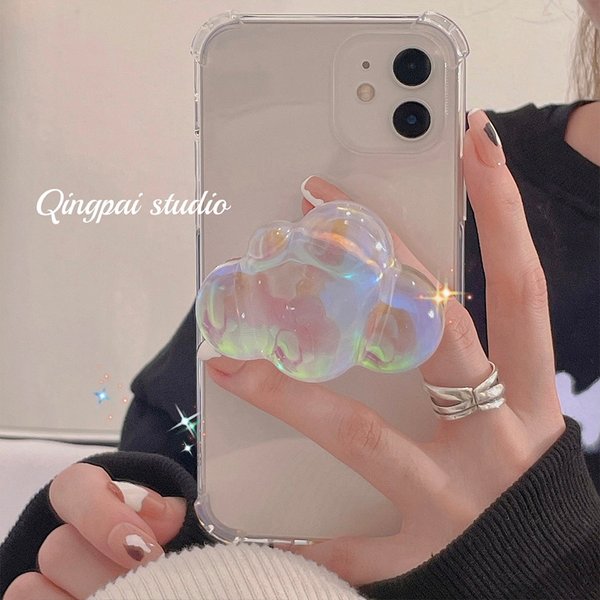 iPhone13 iphone 12pro クリア 雲 クラウド グリップトック 人気 韓国 おしゃれclear cloud grip