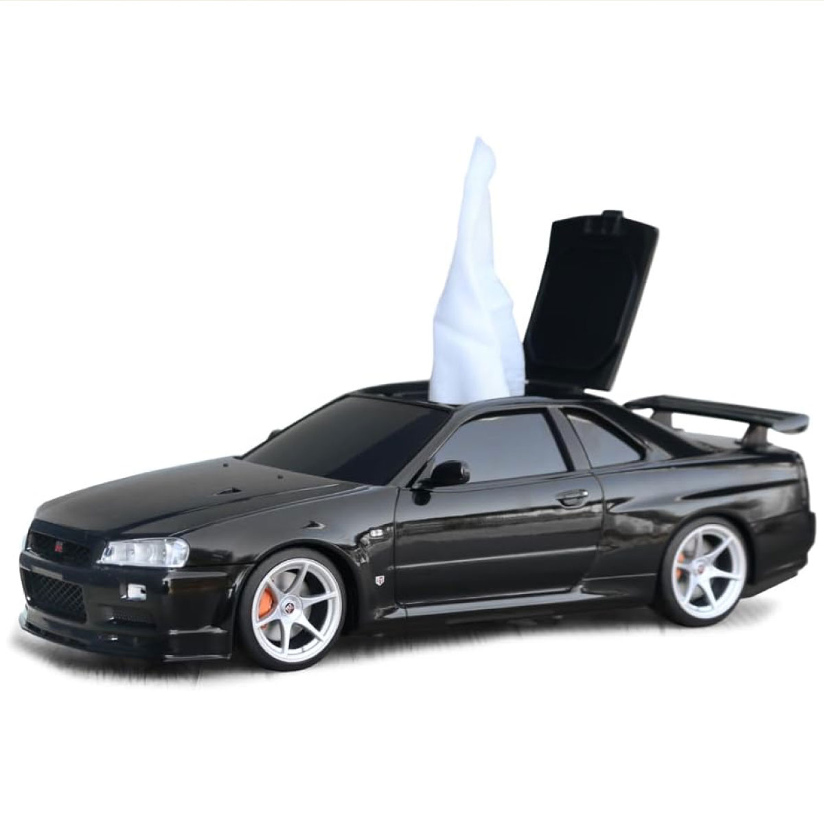 【マラソン期間ポイントアップ中！】ウェットティッシュケース 日産スカイライン GT-R 黒 ブラック Nissan skyline (GTR) WET TISSUE CASE 小物入れ 収納 おしゃれ かわいい 車 ティッシュ入れ スカイラインのサムネイル