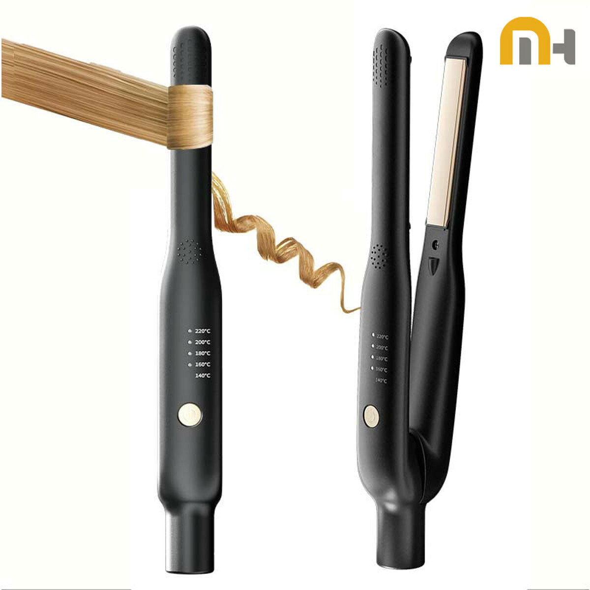 2-in-1 ミニ ヘアストレート＆カールアイロン - セラミック急速加熱 140-220°C - ショートヘア・旅行用ポータブルヘアアイロン observations-10021093 オブザベーションズ パッケージ画像