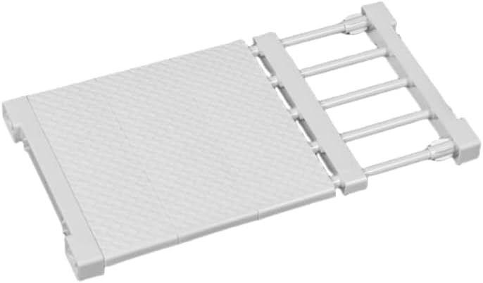 収納ラック 伸縮 つっぱり棚 突っ張り棚 強力伸縮棚 強い負荷 ッシュ棚付 ドリル不要 ワイド幅 ホワイト 強力伸縮タイプ 耐荷重30kg 滑り止め つっぱり棒 強力樹脂メッシュタイプ 簡単取付 多用途 (幅35cm,長さ38-55cm)