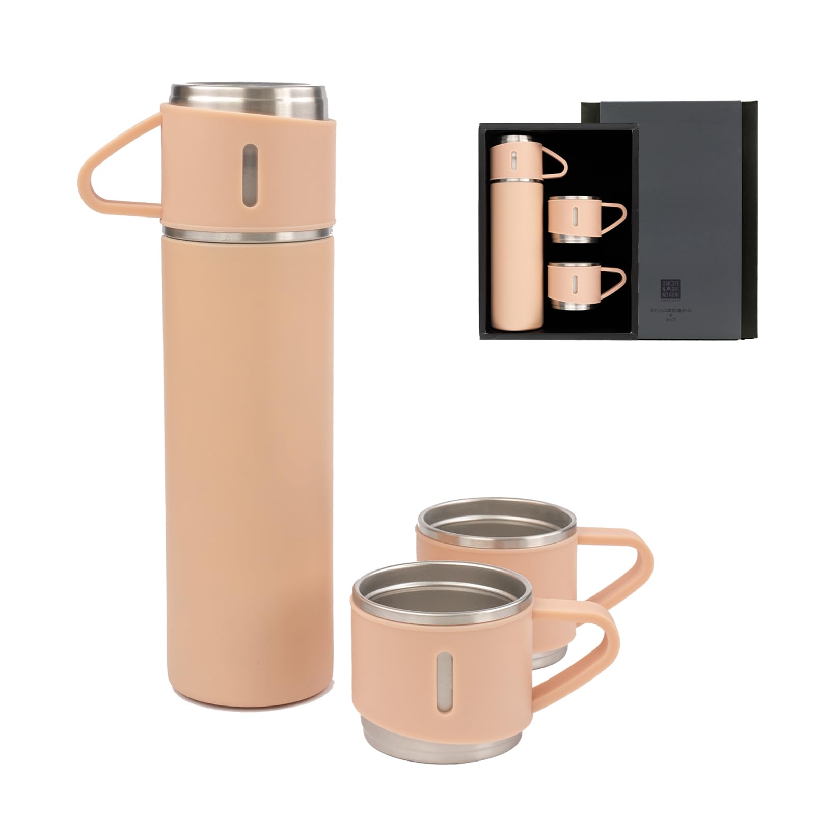Rakuten - 水筒 500ml 真空断熱 ステンレス ビジネス 真空二重構造 ボトル カップ 魔法瓶 ステンレスボトル 保冷 保温カップ 水筒蓋3点 持ち運び 軽量 コンパクト おしゃれ 持ちやすい コップ ギフト お祝い プレゼント