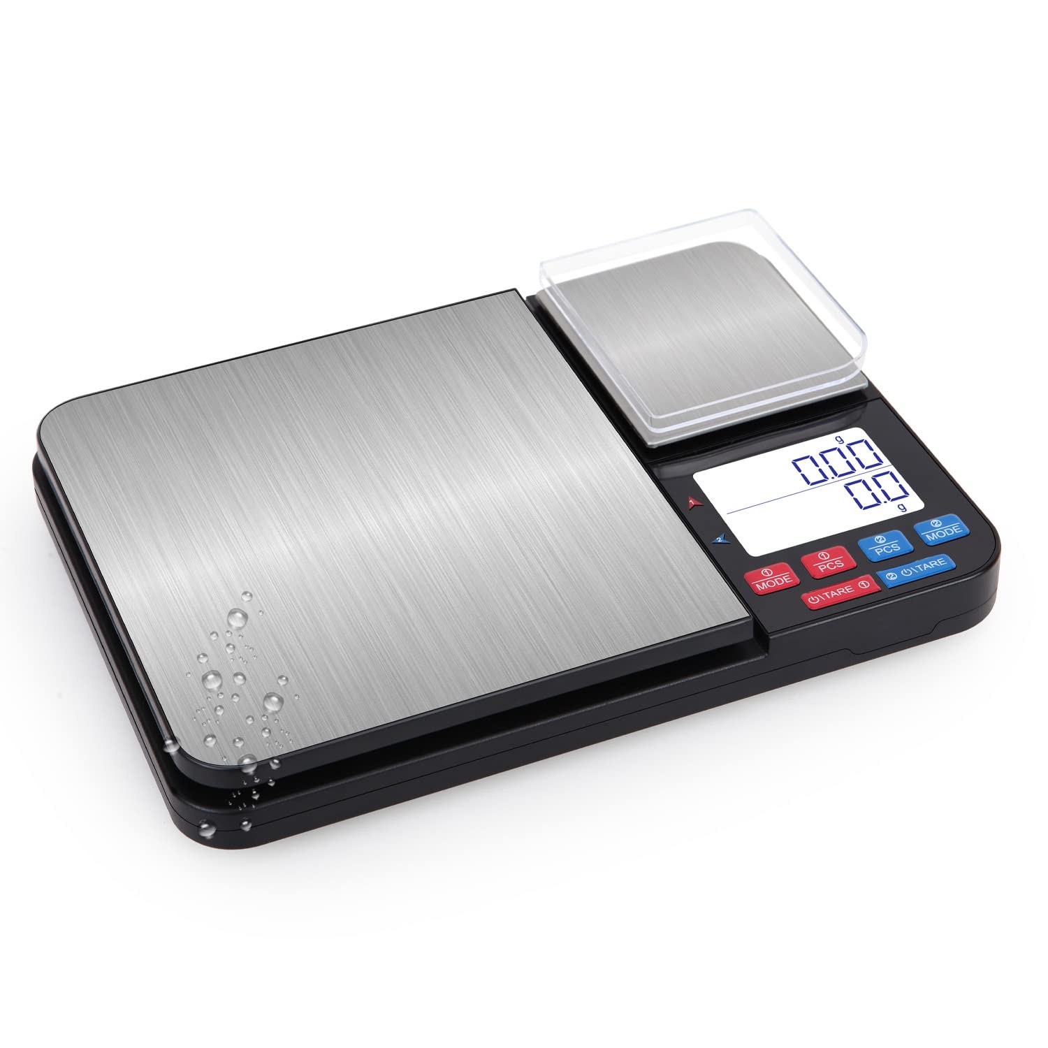 キッチンスケール はかり 0.1g単位 0.01g単位 500g 5kg 風袋引き ミルク測量 ml単位 ステンレス鋼 デジ..