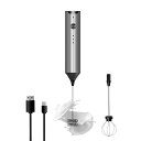 ミルク泡立て器ハンドヘルド、タイプC充電式電気泡立て器コーヒー泡立て器ミキサー、コーヒー用、3混合速度ミニミルクフォーマードリンクミキサー、コーヒー抹茶フラッペラテカプチーノホットチョコレート用泡立て器2個付き