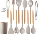キッチンツール セット 調理器具 12点セット 一人暮らし 台所用品 新居祝い 母の日プレゼント 耐熱 耐久性 木製ハンドル 和洋中料理に適用 抗菌 傷つかない...